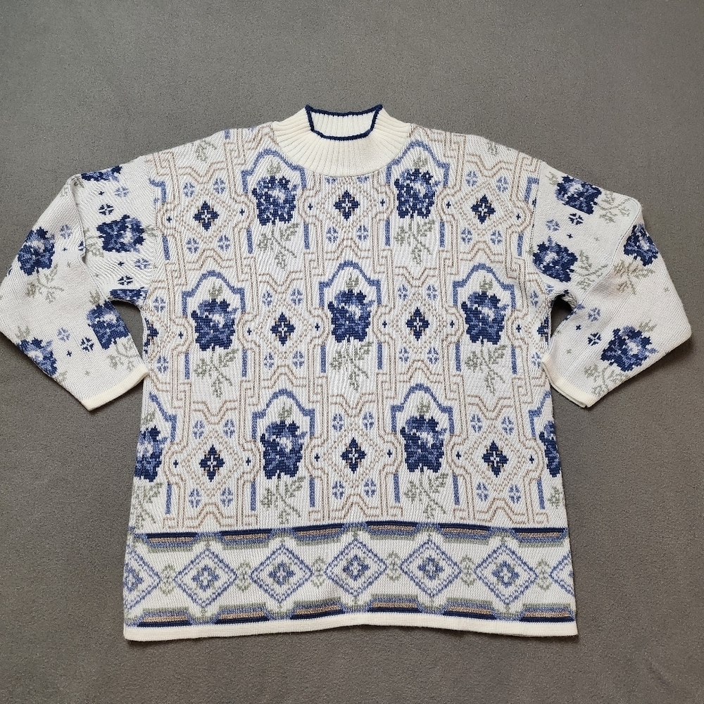 Grace vintage cottagecore Oversized sweater size large 100% acrylic